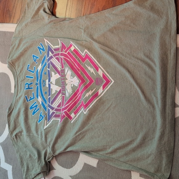 American Fighter Grey Tshirt with back and front print in Large NWT - Picture 6 of 7